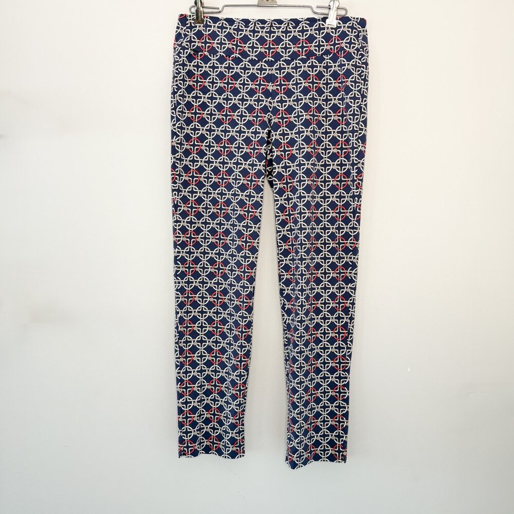 J. McLaughlin Navy and White Patterned Cropped Pants